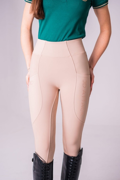 JD ATTACK Legginsy jeździeckie STELLA BEŻOWY S