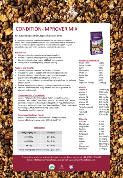 SARACEN CONDITION IMPROVER MIX 20 kg