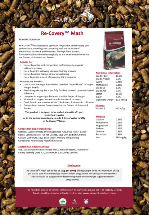 SARACEN RE-COVERY MASH 20kg