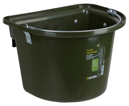 KERBL Żłób na paszę z zawiesiem i pałąkiem 12l OLIWKOWY