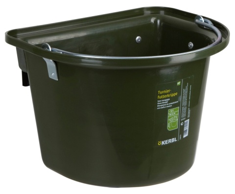 KERBL Żłób na paszę z zawiesiem i pałąkiem 12l OLIWKOWY